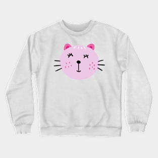 Cute pink cat Crewneck Sweatshirt